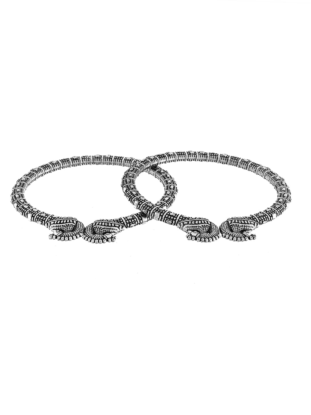 Antique Silver Oxidised Peacock Design Bangle For Women & Girls | Traditional Ethnic Kada