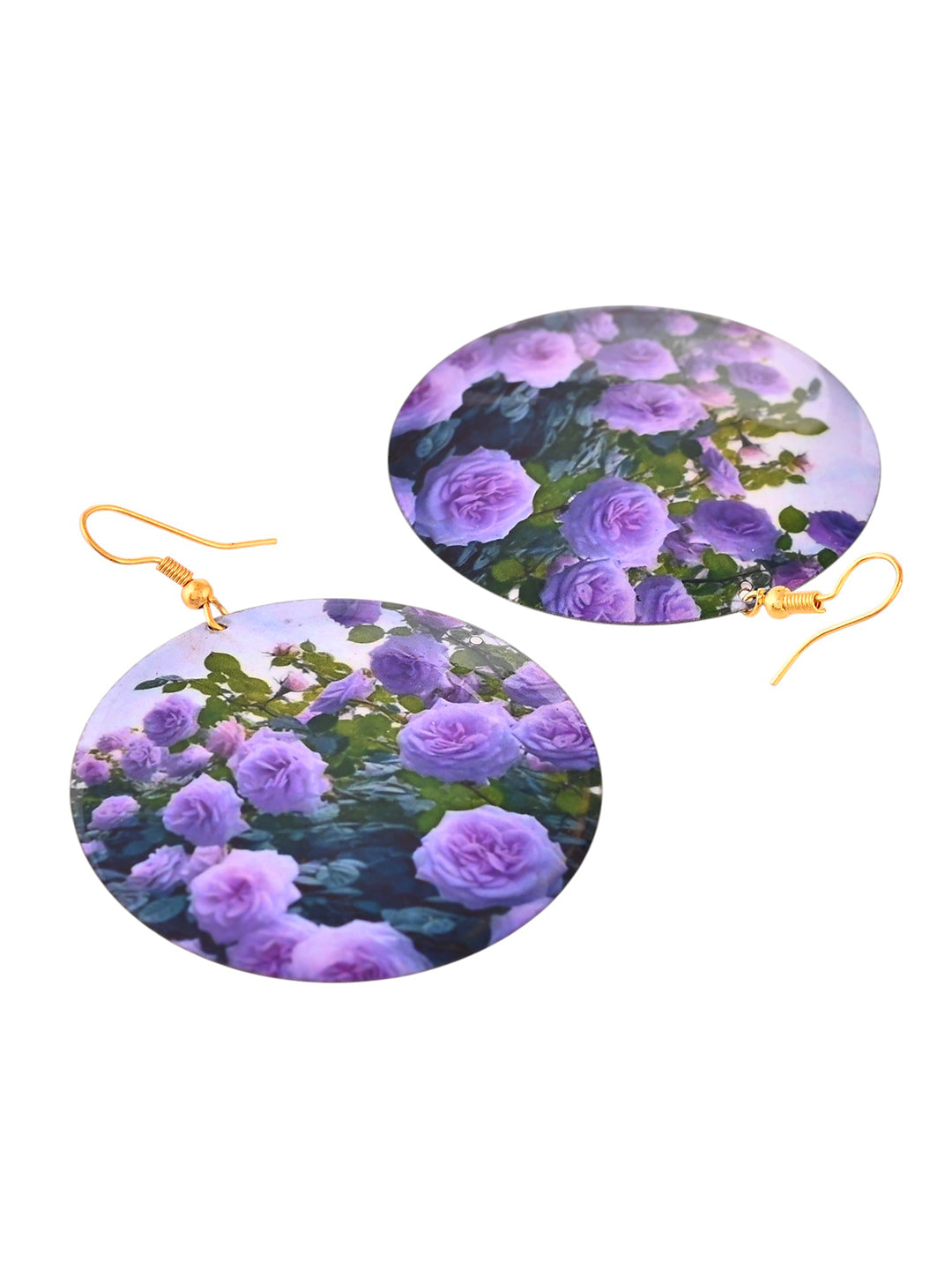 Purple Rose Garden Earrings For Women & Girls