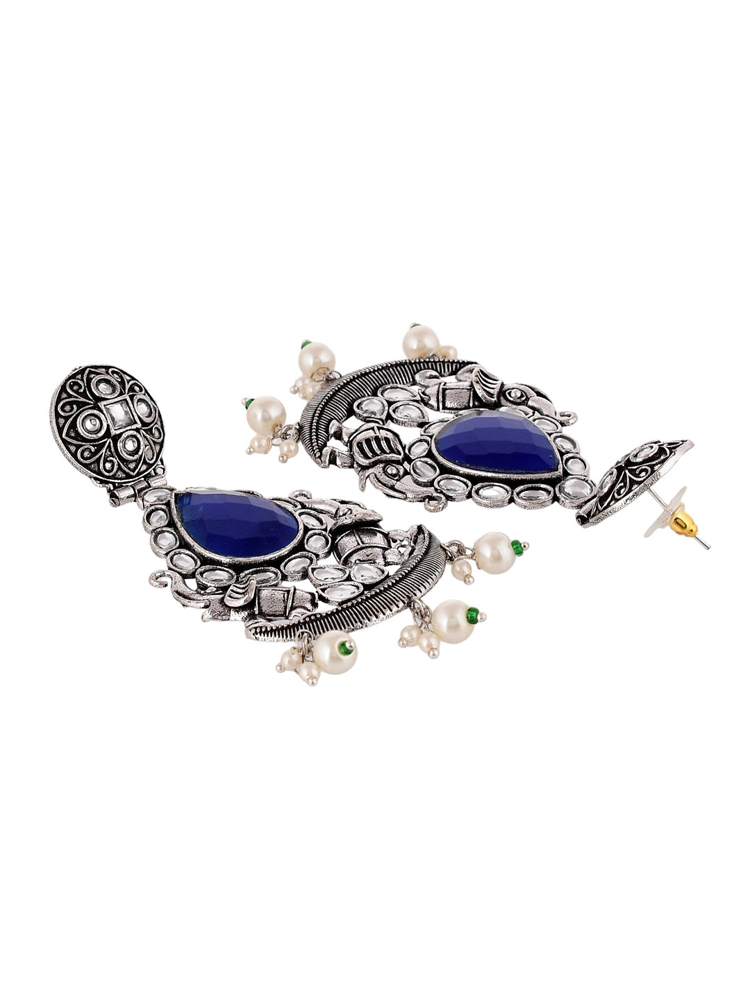 Silver plated dangle earring