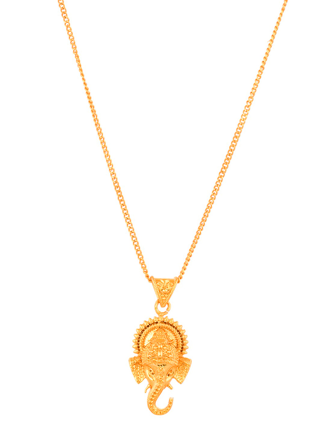 Designer Gold Plated Ganesha pendant with chain