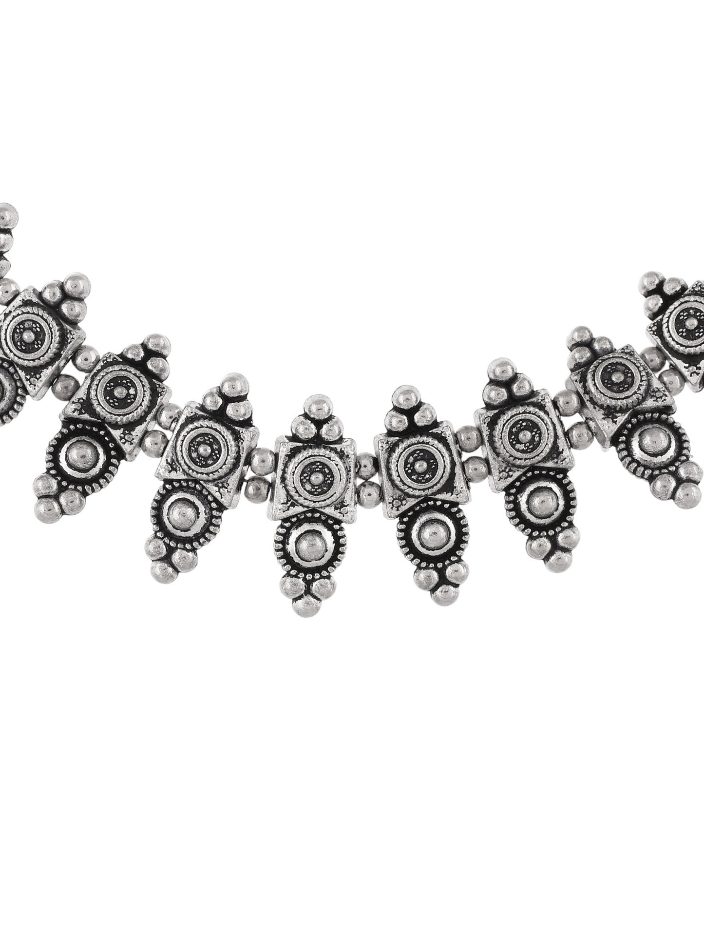 Silver Plated Oxidised Necklace