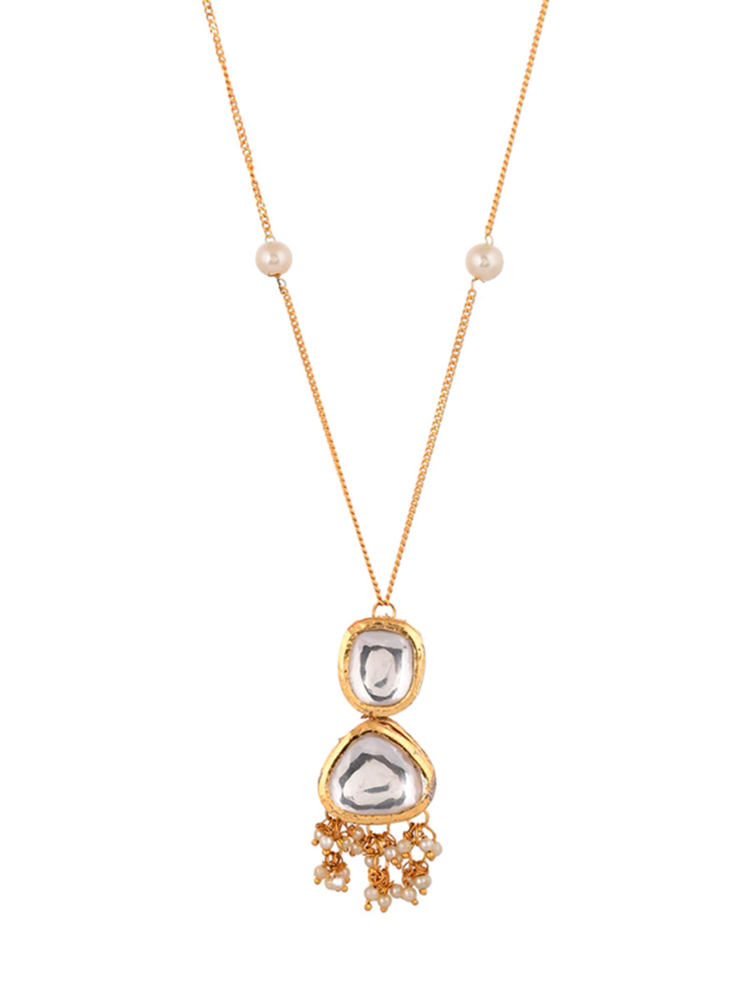 Gold Plated Kundan Chain Necklace