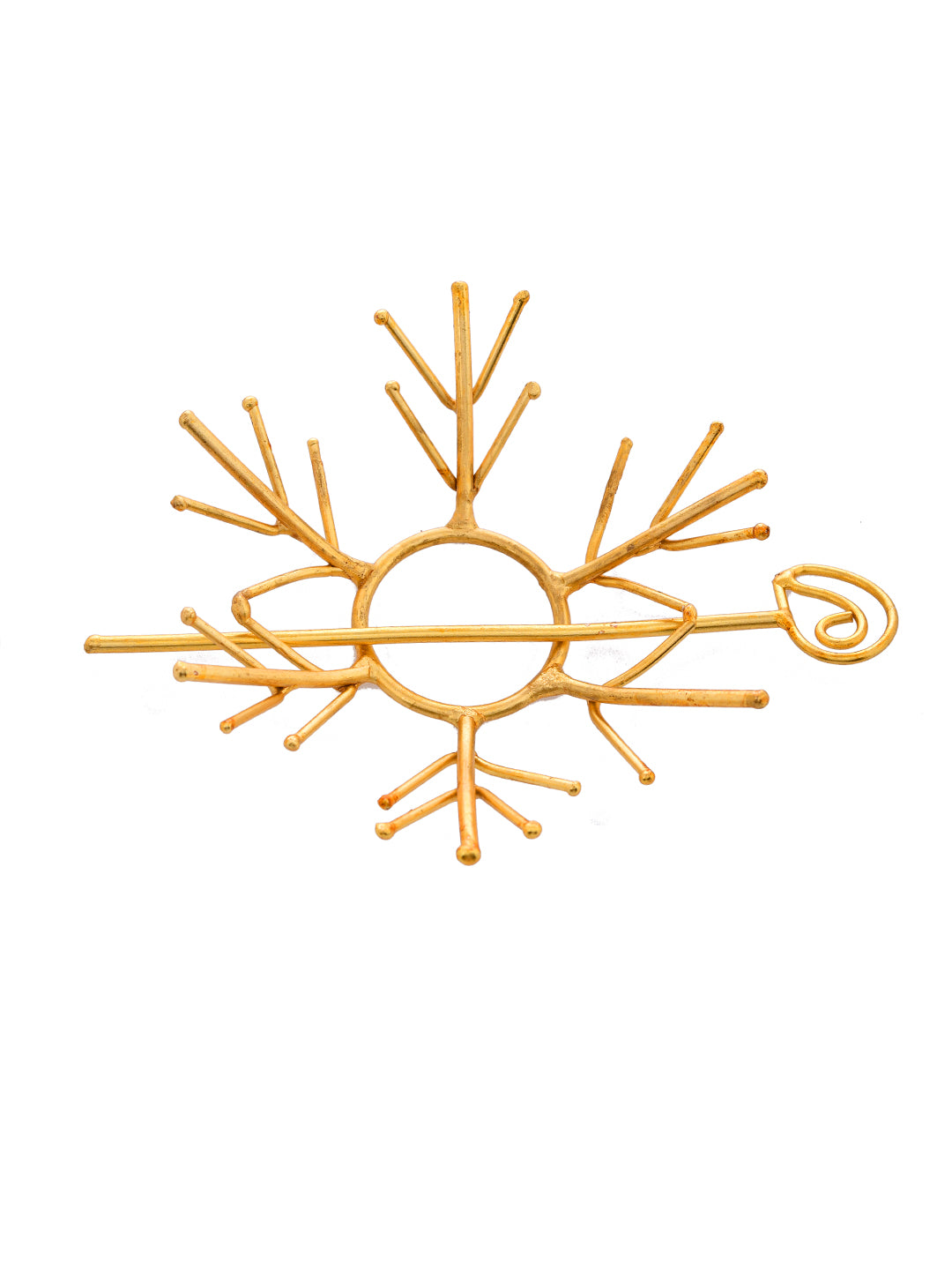 Golden Star Metal Hair Barrette With Stick For Women