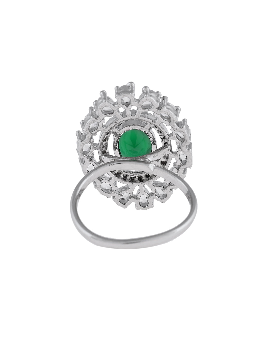 American Diamond Adjustable Statement Ring For Women & Girls