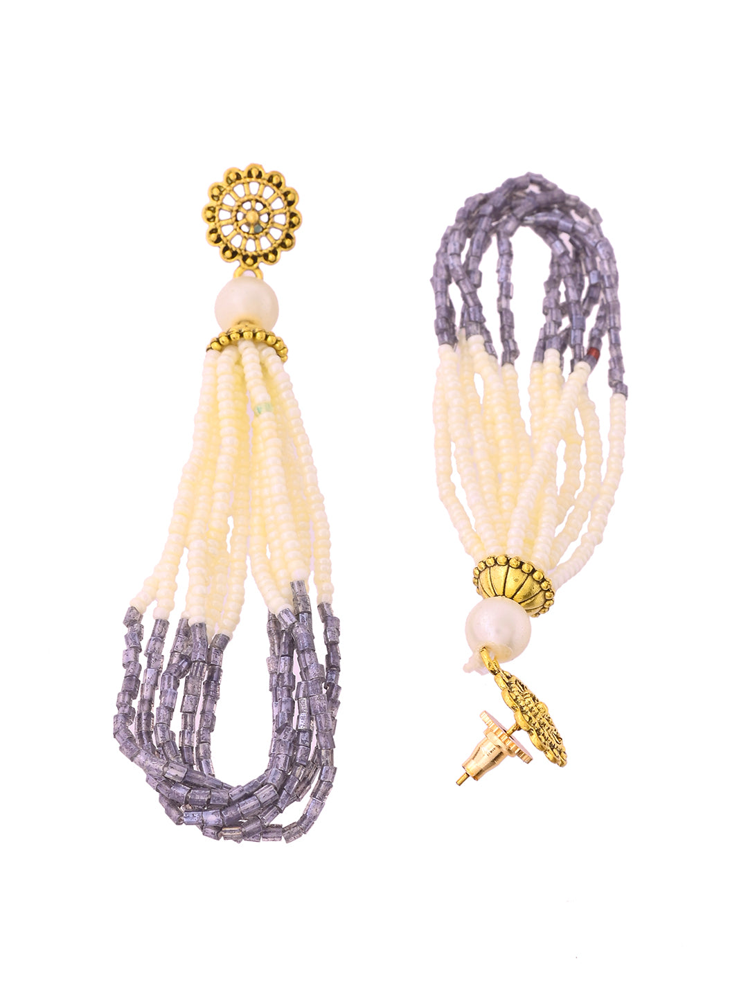Beaded Necklace Set With Tassel Earrings Ethnic Jewellery Set For Women