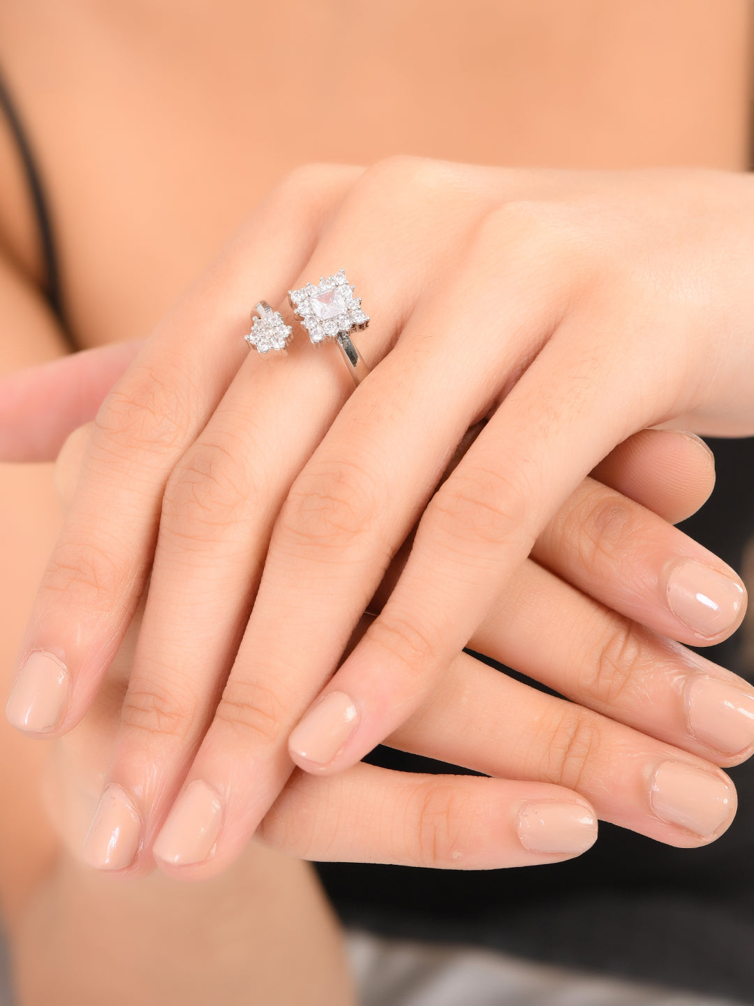 Buy American Diamond Western Adjustable Finger Rings for Women