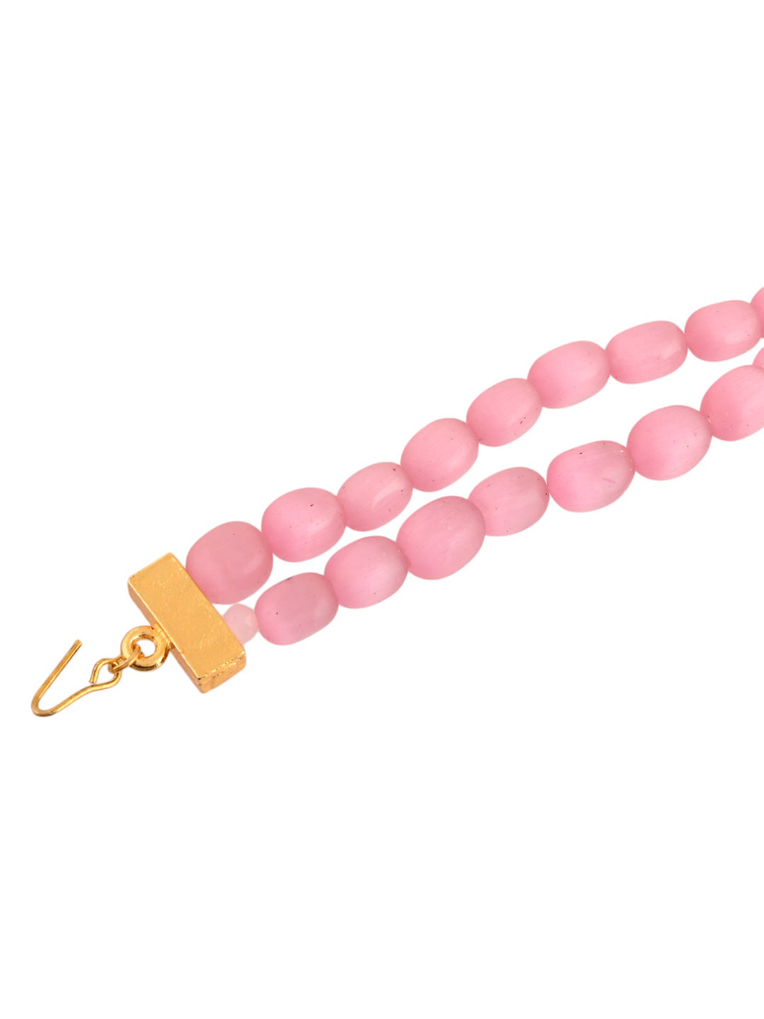 Pink Monalisa Beads Mathapatti | Hair Jewellery For Women