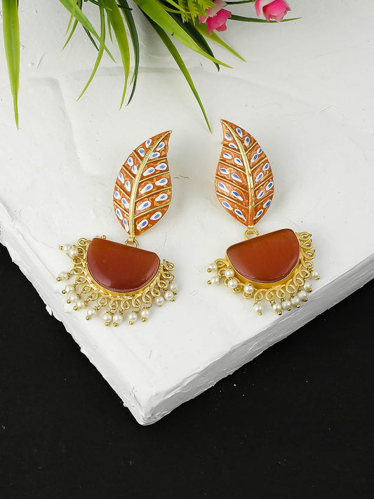 Gold Plated Pearl Chandbali Earrings for Women Online