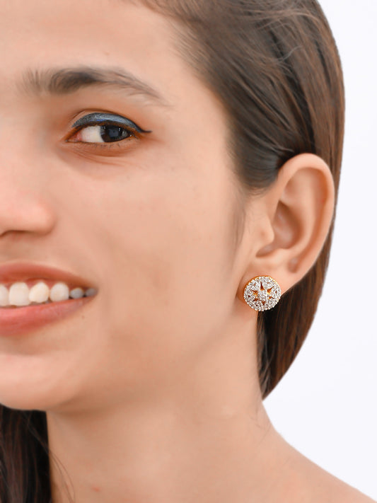 Round American Diamond Studs - Earrings for Women Online