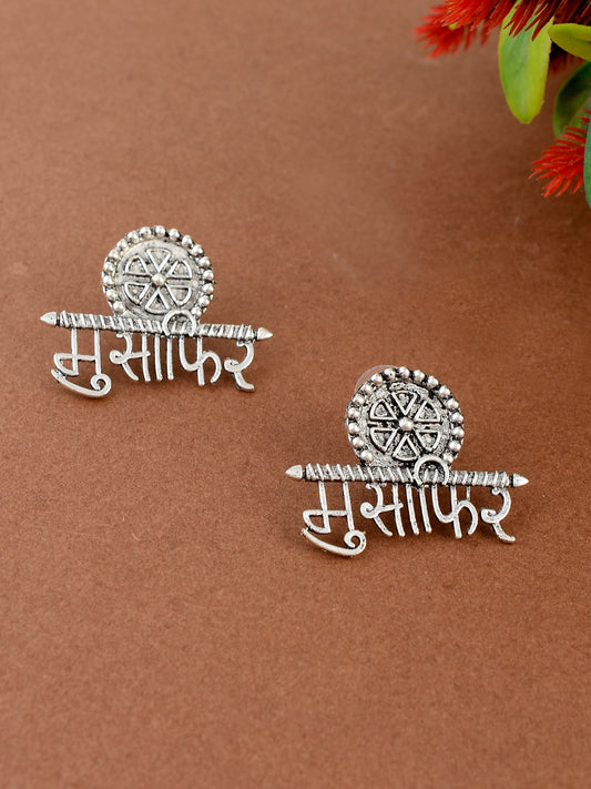 Oxidized Silver Plated Handmade Musafir Studs Earrings for Women Online