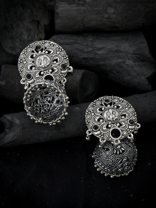 Oxidised Silver Jhumka Earrings for Women Online