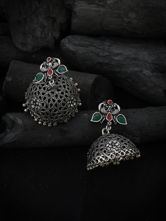 Oxidised Silver Jhumka Earrings for Women Online