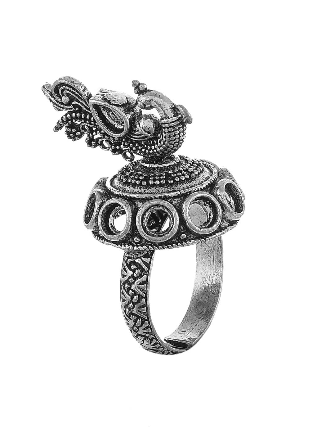 Tribal Oxidised silver plated Ring