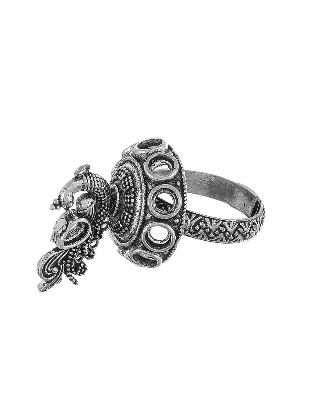 Tribal Oxidised silver plated Ring