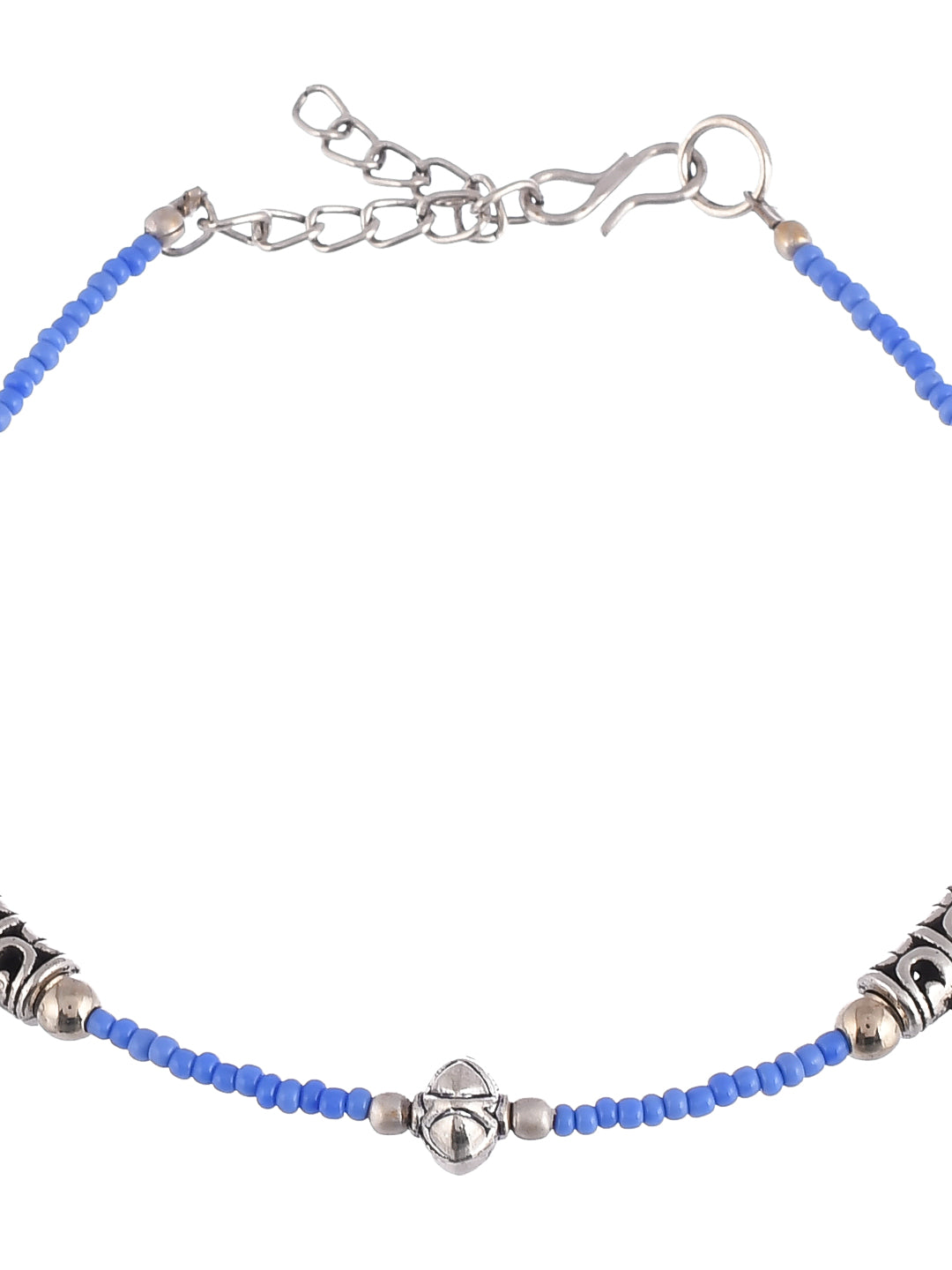 Blue Celtic Coin Charm Anklet