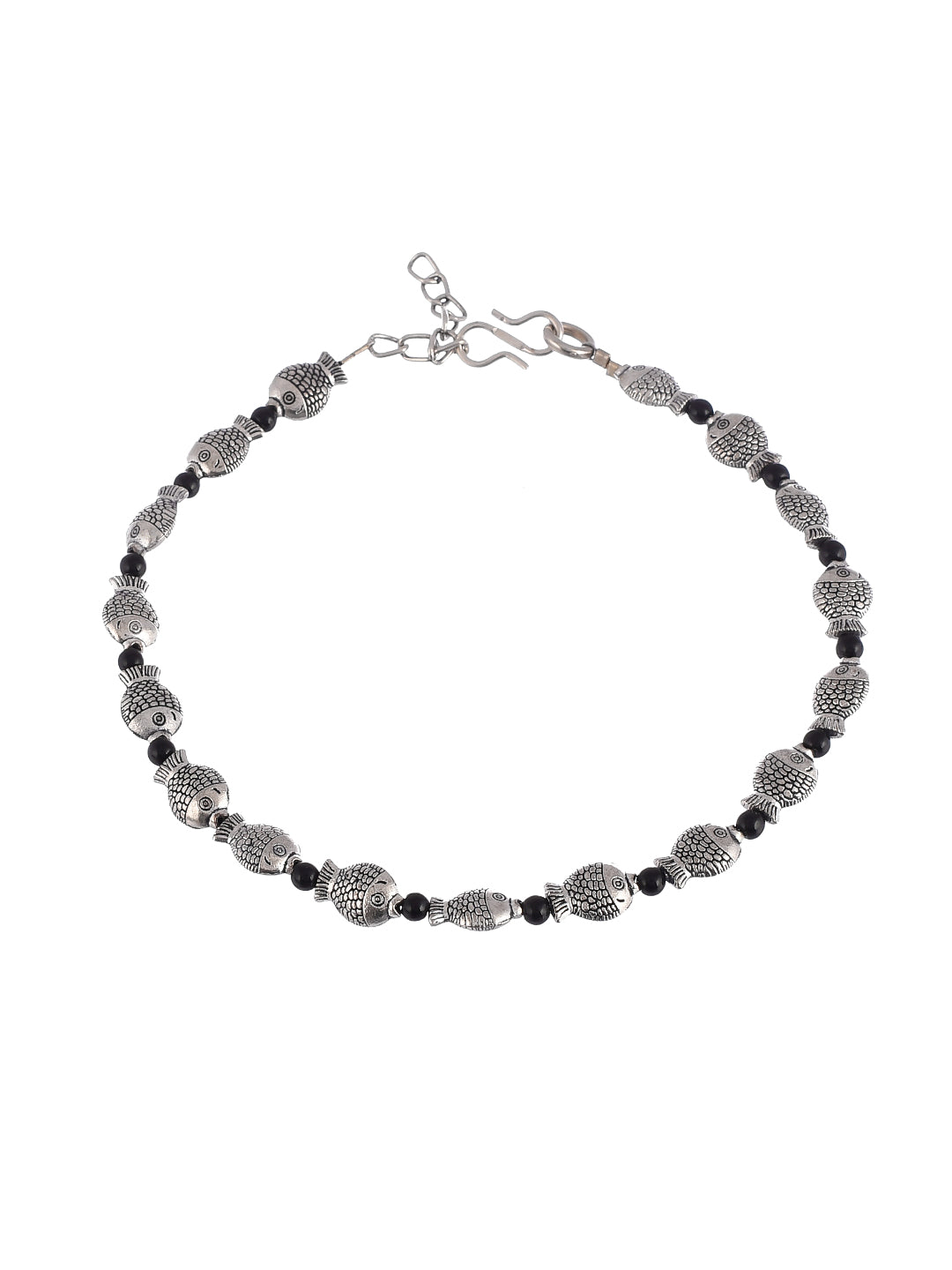 Black Beads Evil Eye Anklet