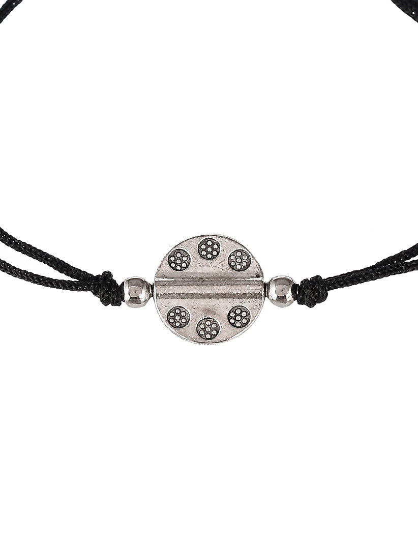 Silver Plated Triple Ball Beaded Anklet