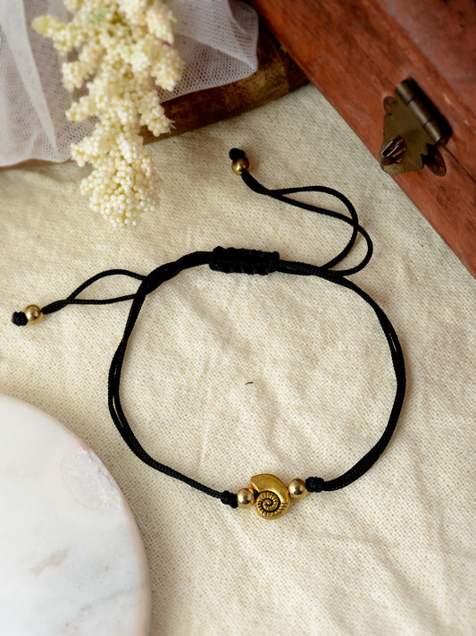 Affinity Charm Gold Plated Black Thread Anklets for Women Online
