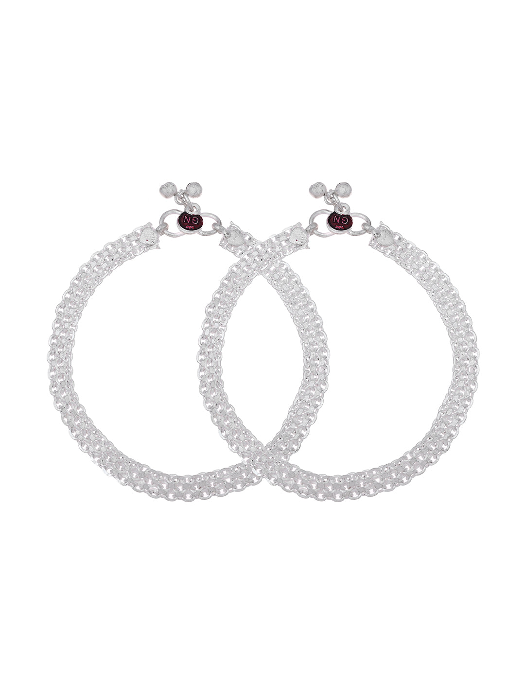 Traditional Silver Plated Payal Lightweight Daily Wear Anklet For Women & Girls