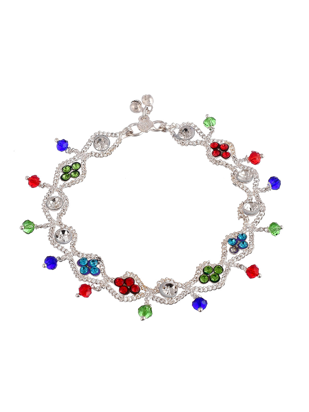 Traditional Silver Plated Layered Anklets