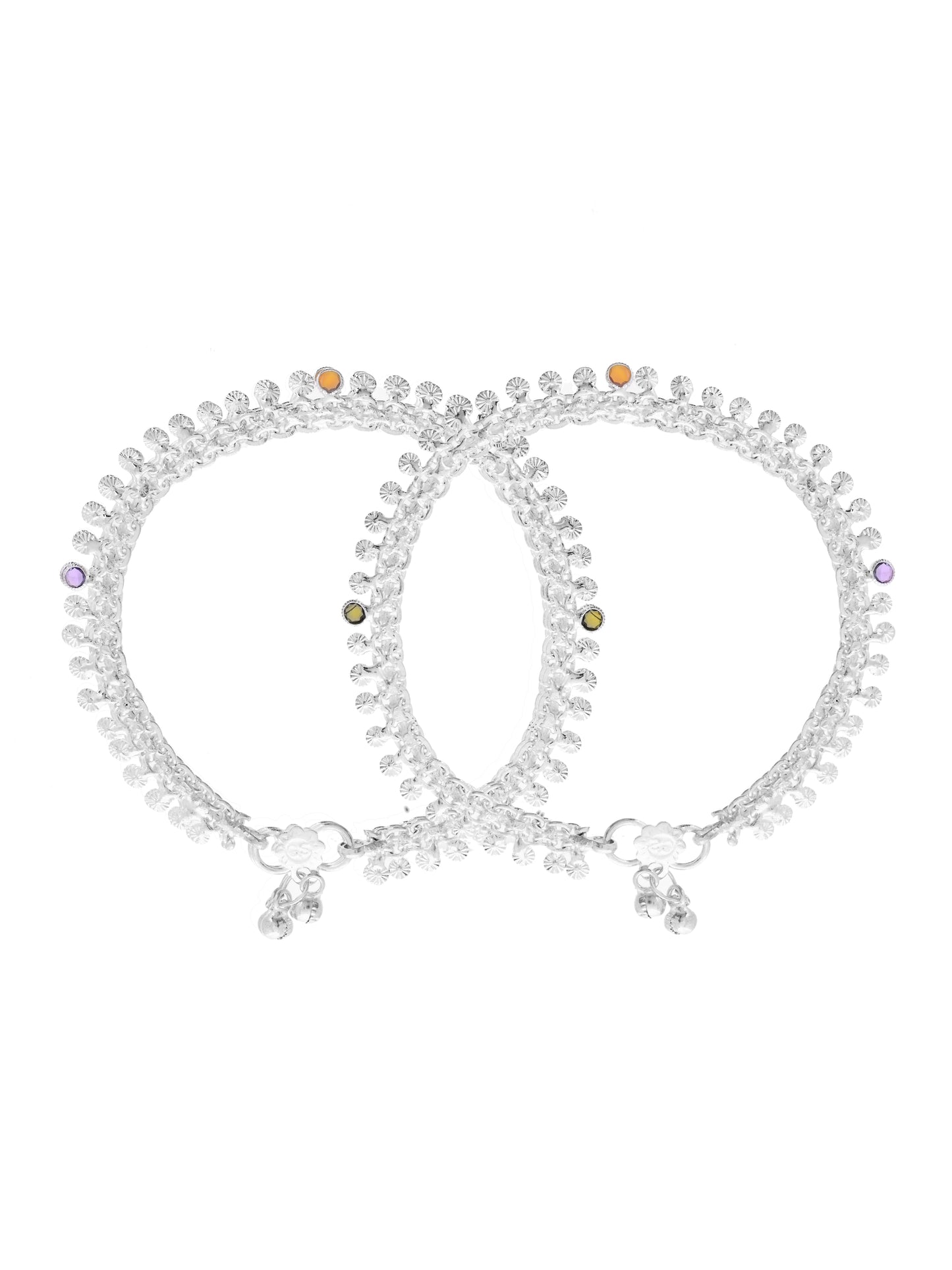 Traditional Anklet for Women & Girls with Multicolor Stone Accents
