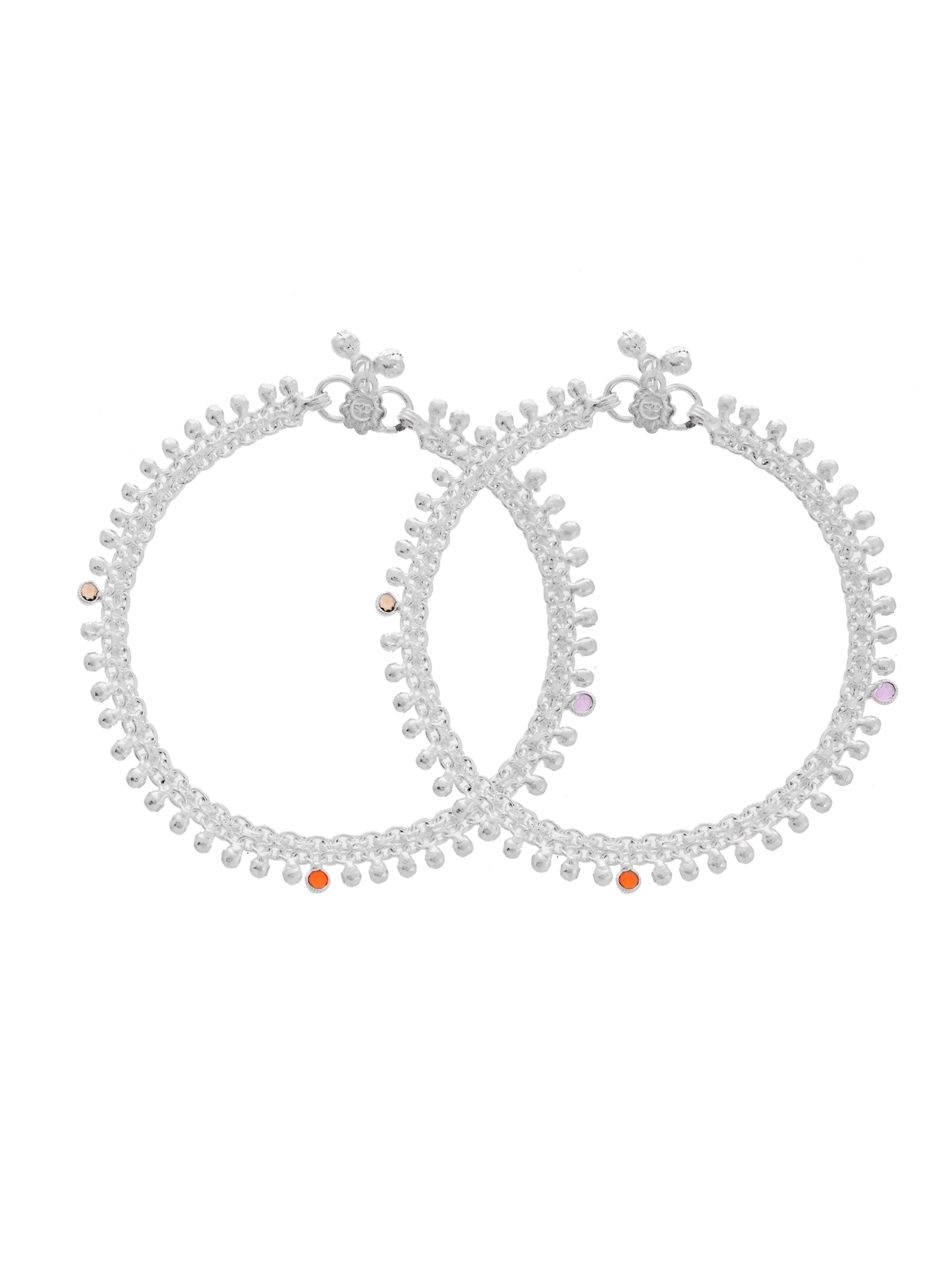 Traditional Anklet for Women & Girls with Multicolor Stone | Adjustable Ethnic Payal