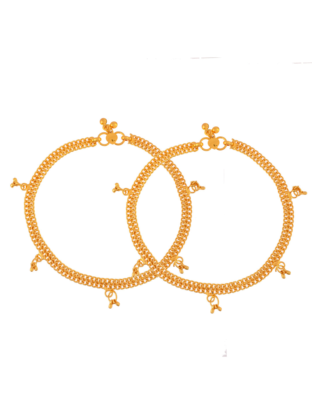 Gold-Plated Artificial Beads Enamelled Anklets