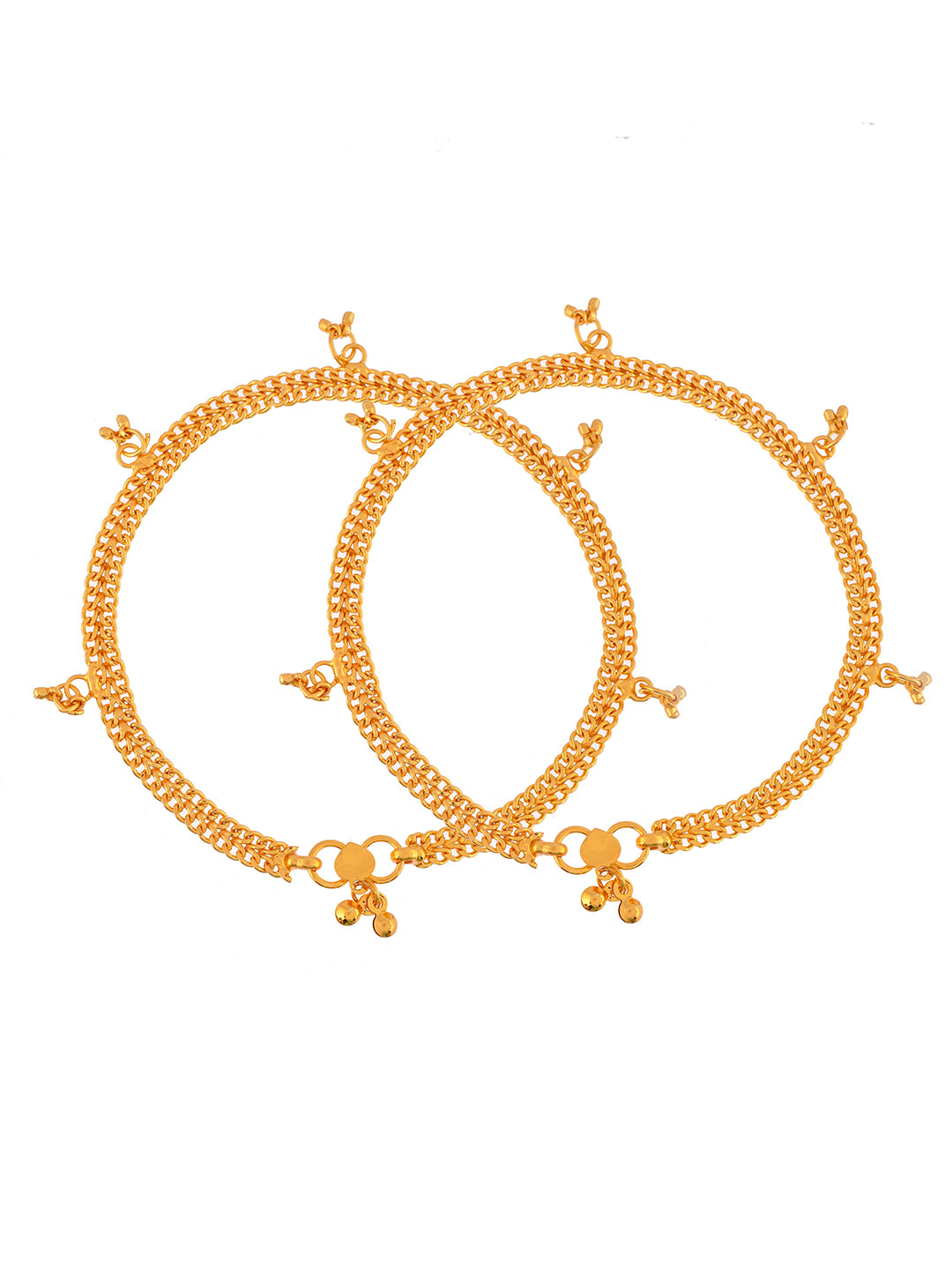 Gold-Plated Artificial Beads Enamelled Anklets