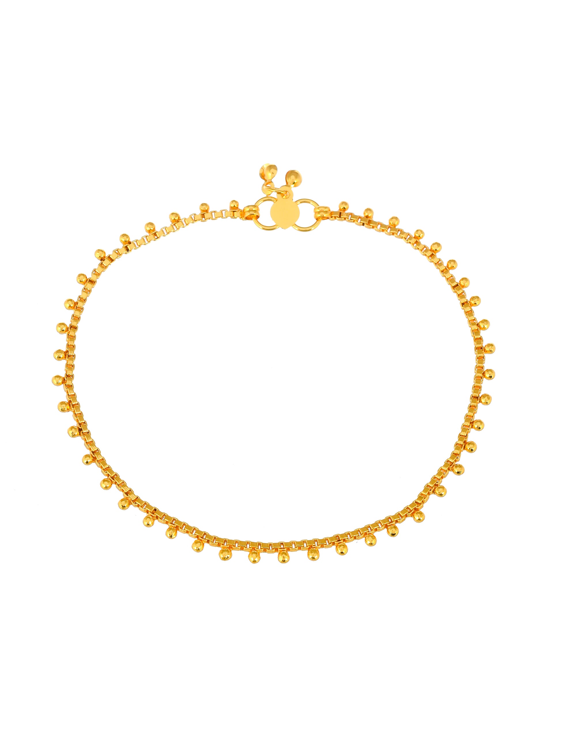 Gold Plated Handcrafted Floral Chain Anklet