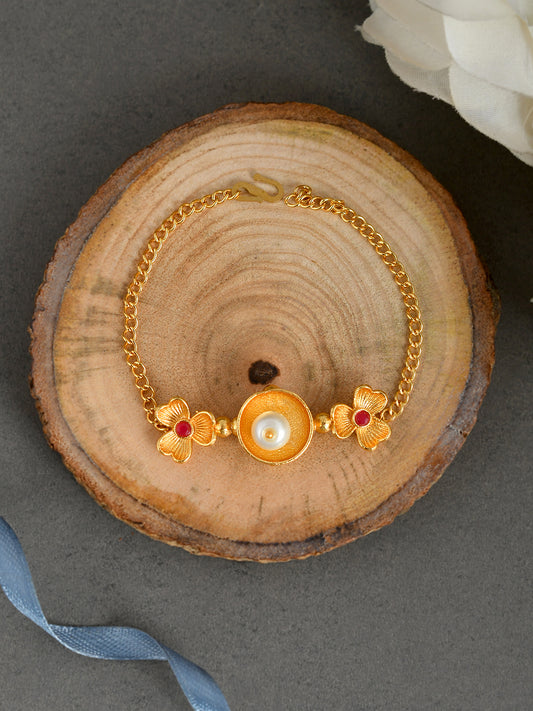 Pearl Flower Gold Plated Bracelets for Women Online