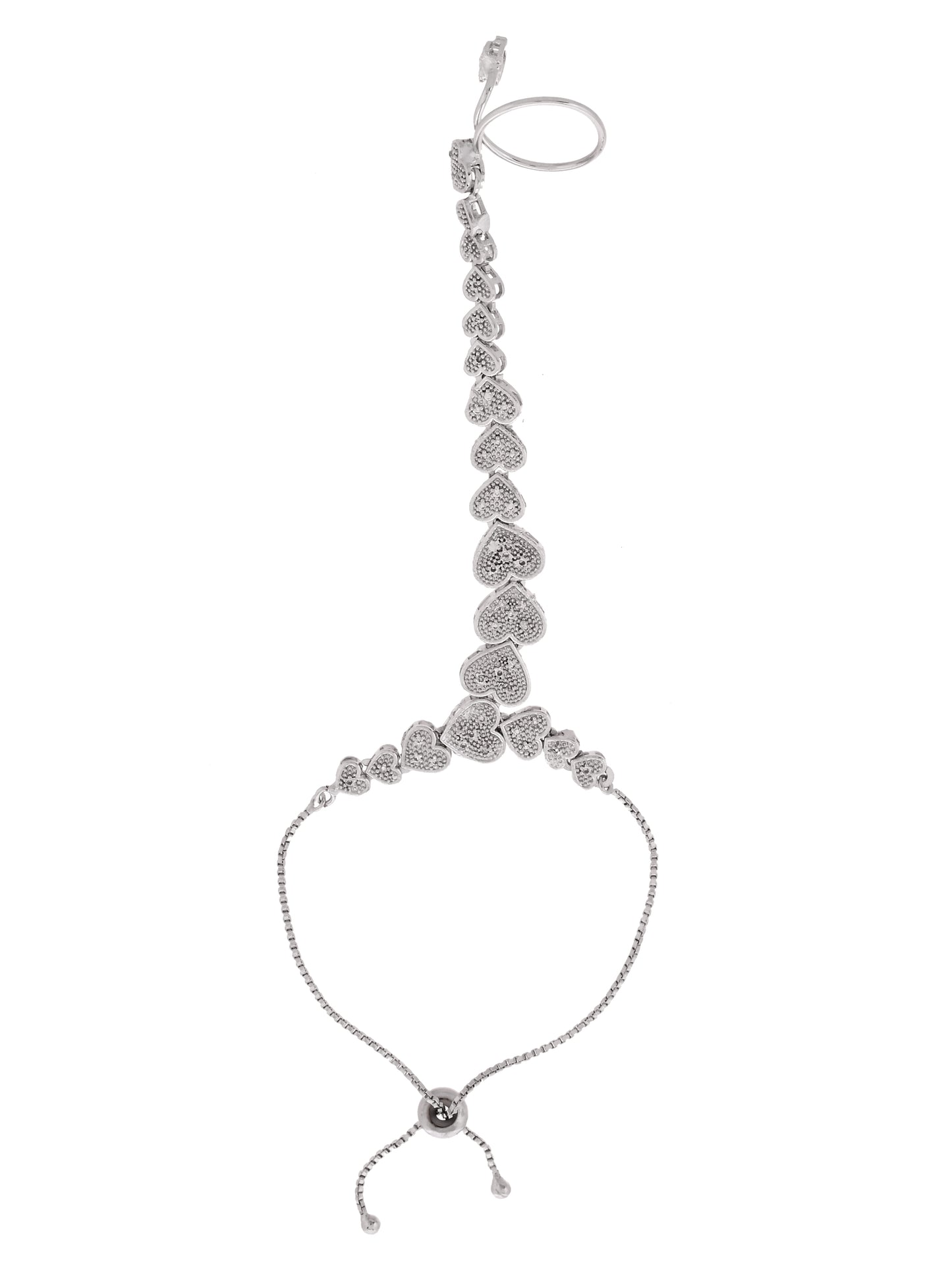 Heart Design Haathphool Bracelet for Women | Adjustable Hand Harness Bracelet