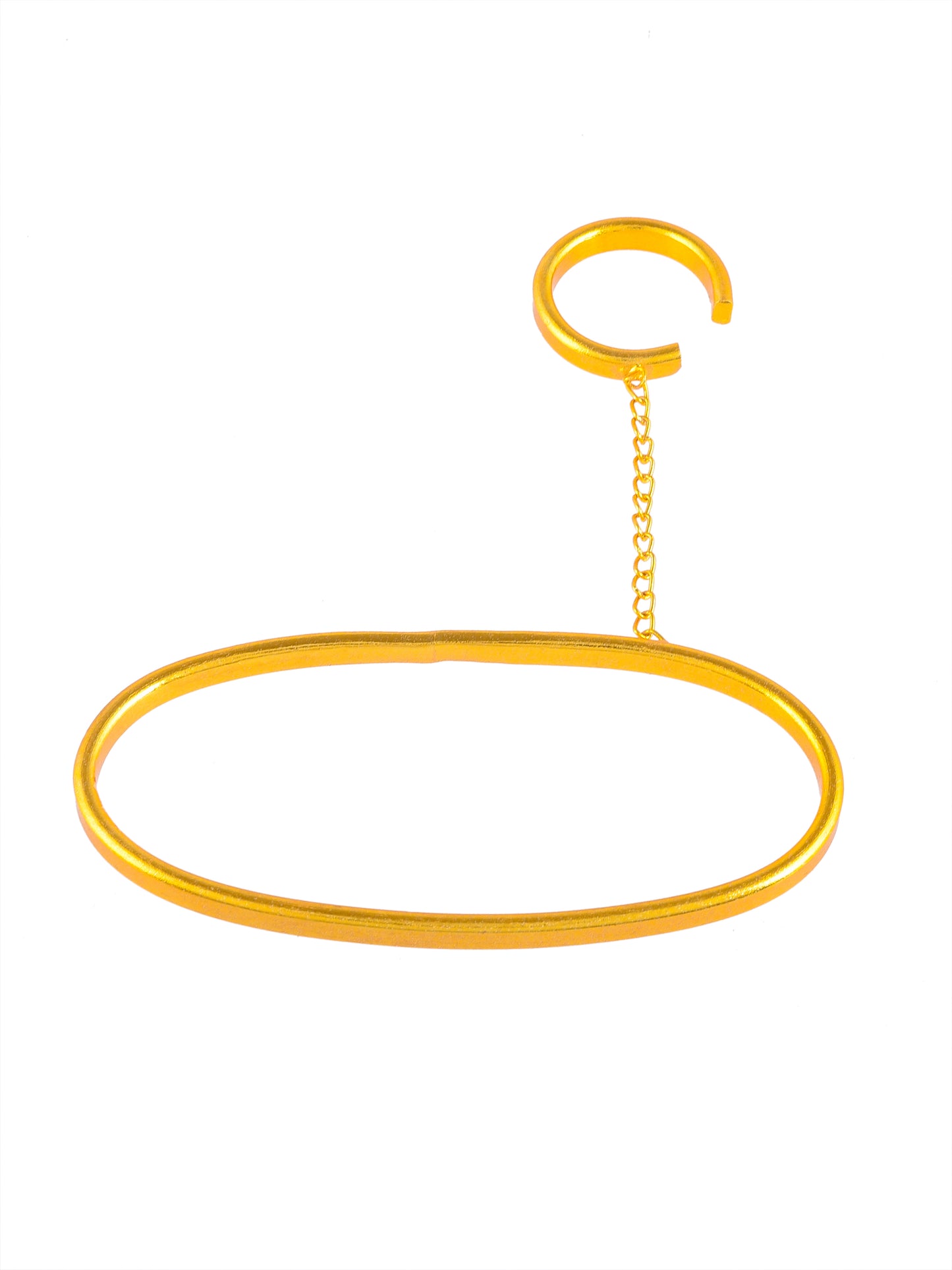 Gold Plated Palm Band With Ring Bracelet For Women