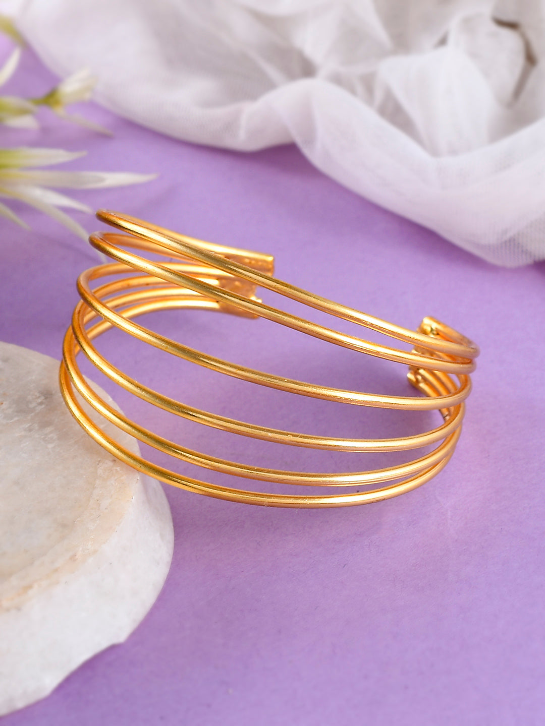 Golden Orbit Cuff Bracelet For Women