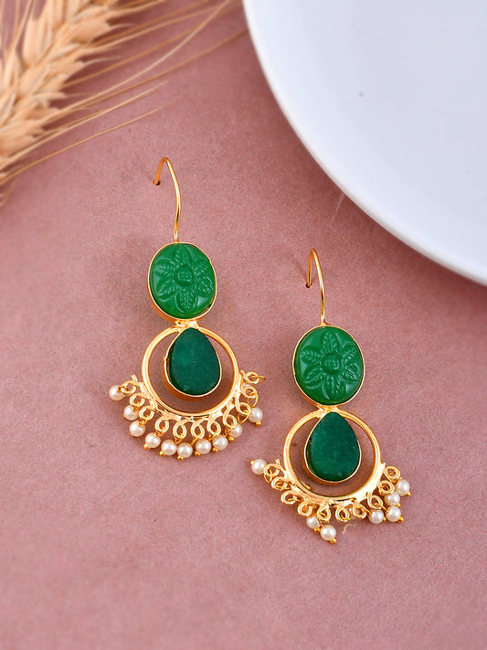 Gold Plated Handcrafted Stone Earrings for Women Online