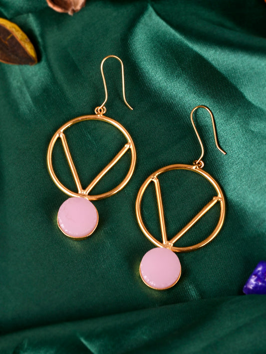 Gold Plated Circular Western Drop Dangle Earrings for Women Online