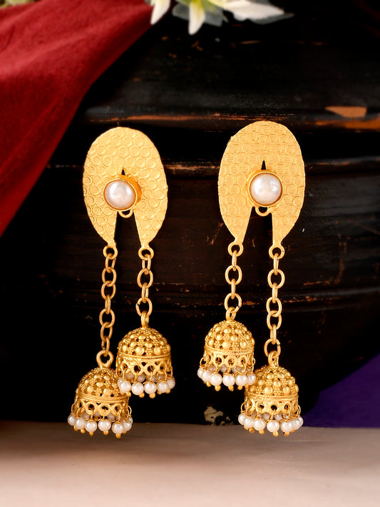 Gold Plated Traditional Unique Drop Earrings for Women Online