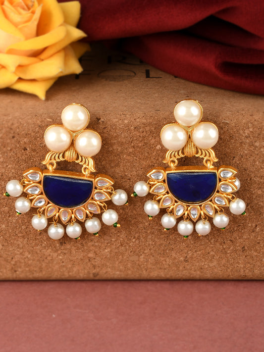 Gold Plated Kundan Small Traditional Earrings for Women Online