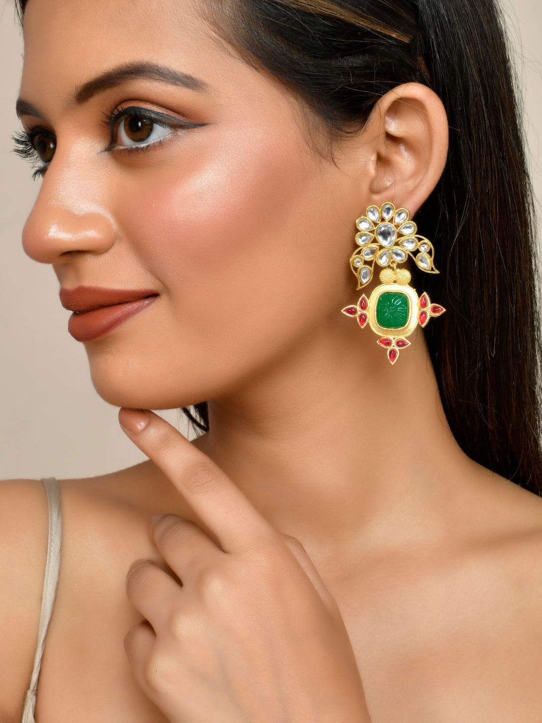 Gold Plated Kundan Earrings for women