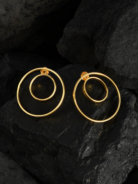 Gold Plated Double Circle Earrings for Women Online