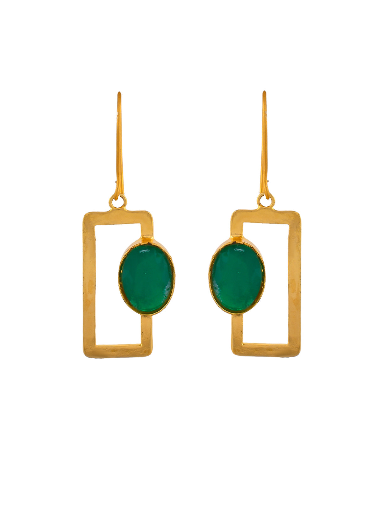 Green Stone Drop earrings