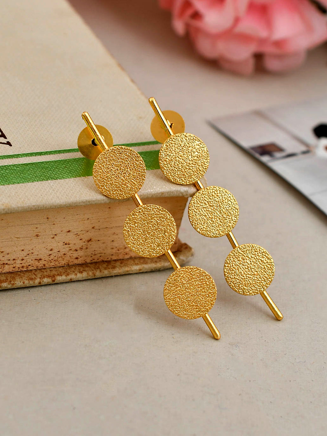 Copy of Gold Plated Contemporary Leaf Earrings for Women Online