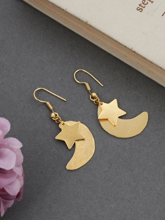 Gold Plated Moon Star Western Earrings for Women Online