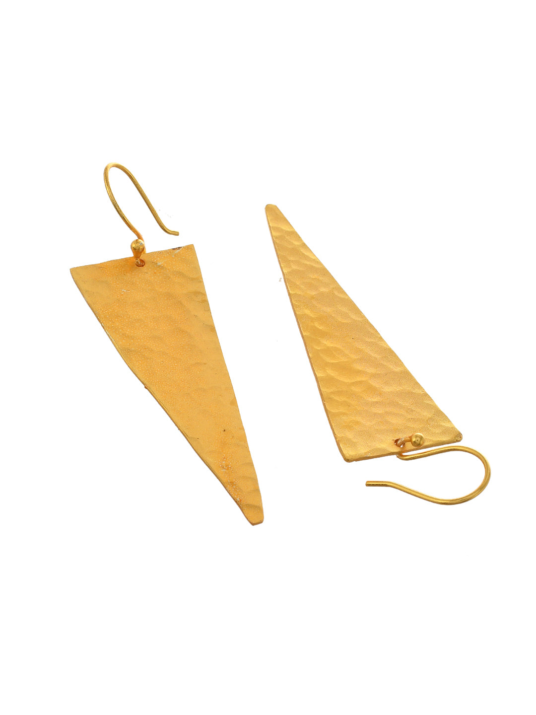 Gold Plated Contemporary Triangle Earrings