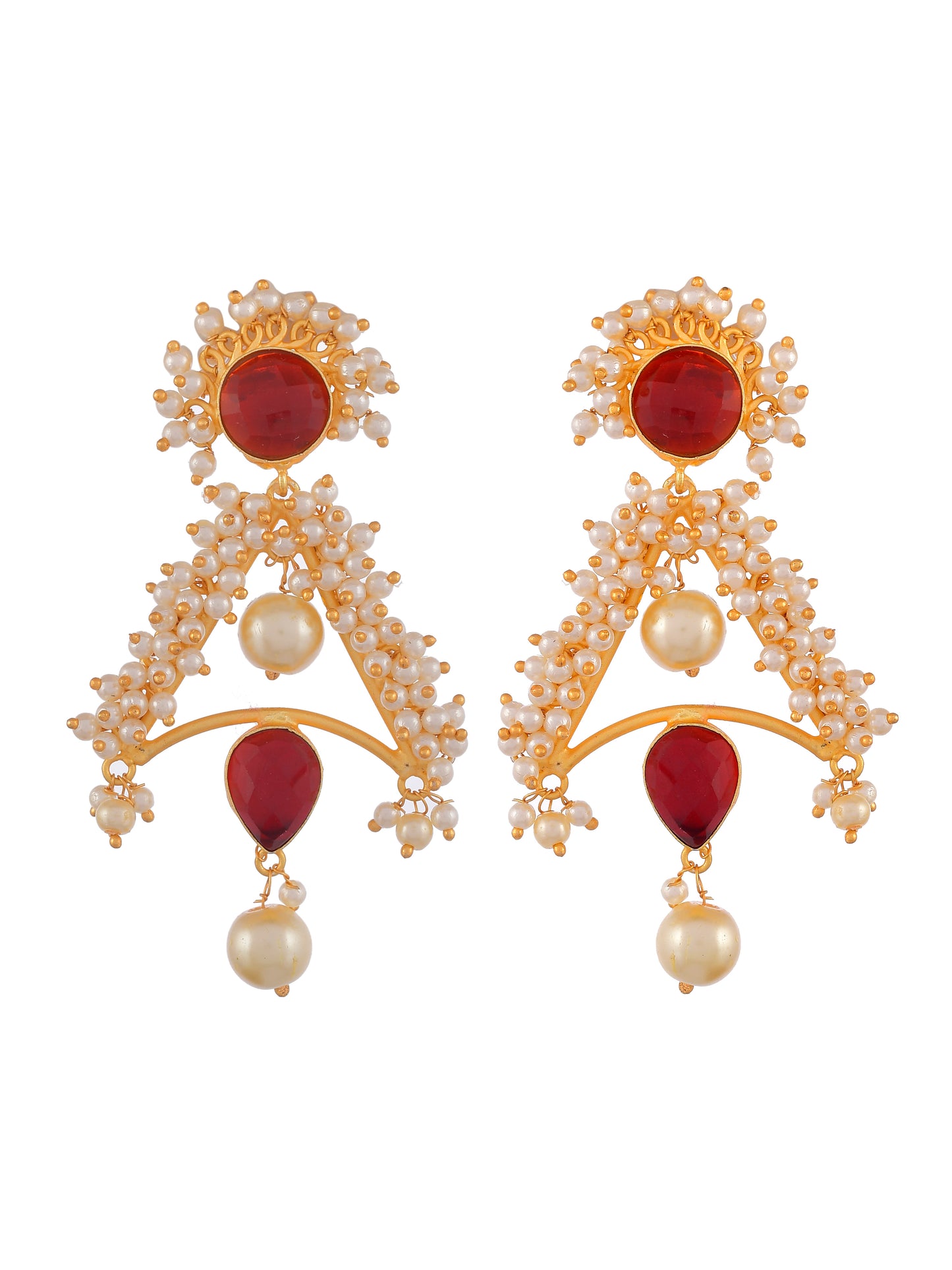 Gold plated ritu pearl earrings
