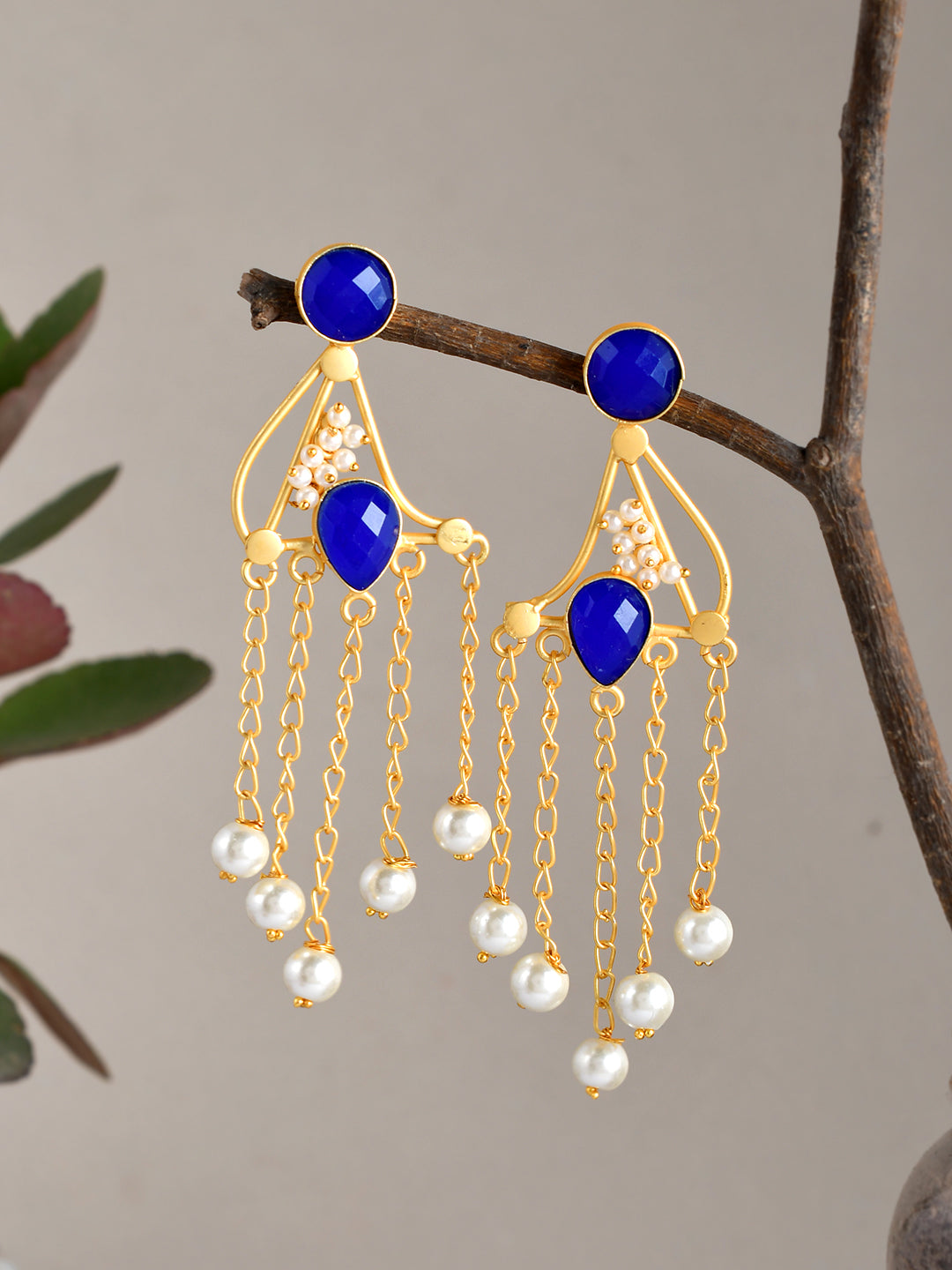 Buy Gold Plated Khushi Pearl Tassel Earrings for Women Online at