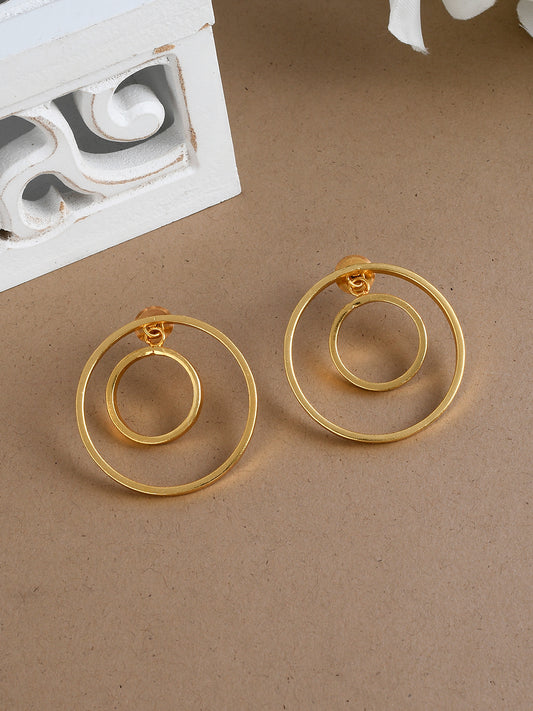 Contemporary Gold Plated Circle Earrings for Women Online