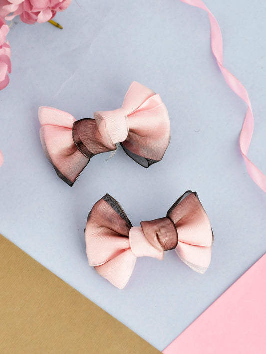 Set of 2 Shaded Pink Bow Hair Accessory for Women Online