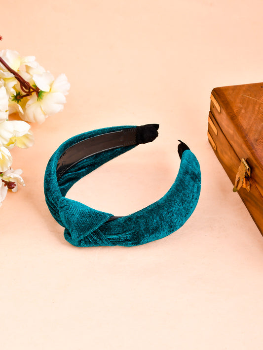 Green Velvet Knot Hairband - Hair Accessories for Women Online