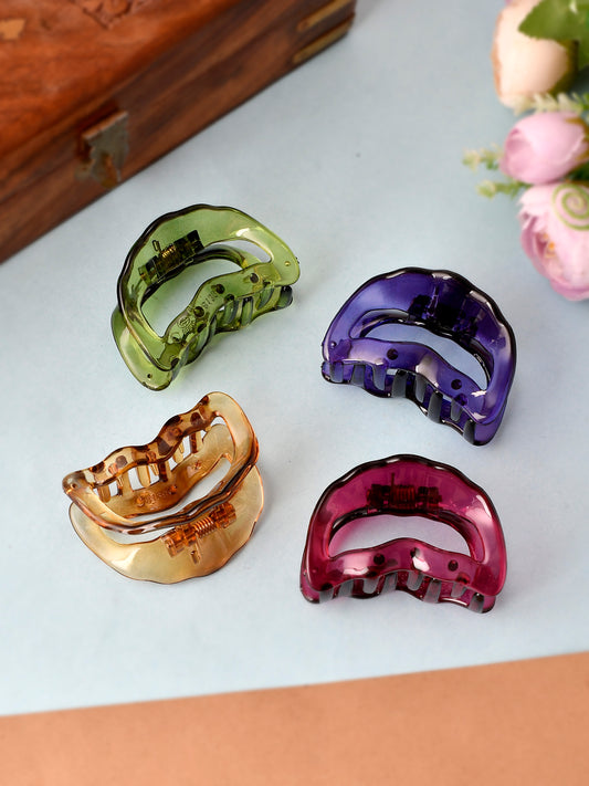 Set of 4 Multi Colored Hair Claw Clips for Women Online
