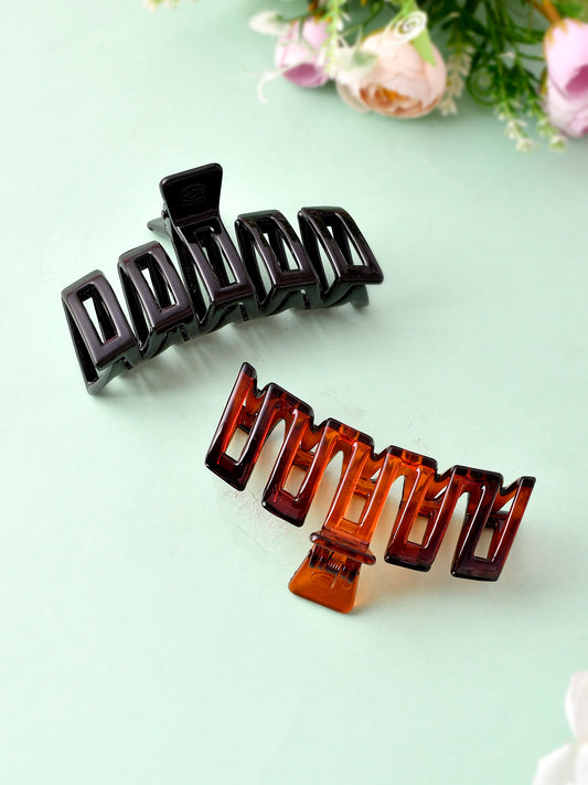 Set of 2 Black & Brown Hair Claw Clips for Women Online